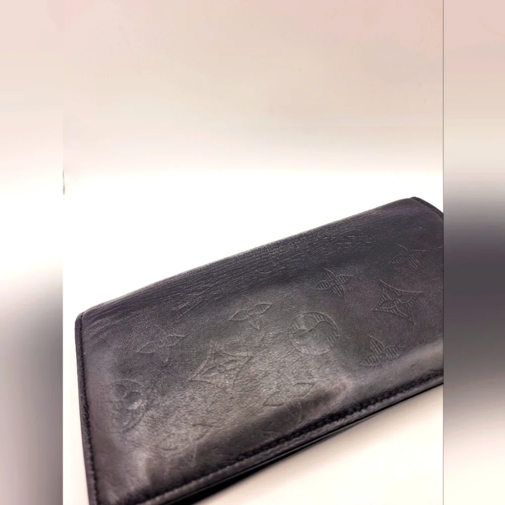 LOUIS VUITTON Brazza Long Bifold Monogram Shadow Black Unisex Wallet